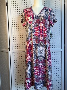 NWT Sz PXL New Direction paisley pink purple dress